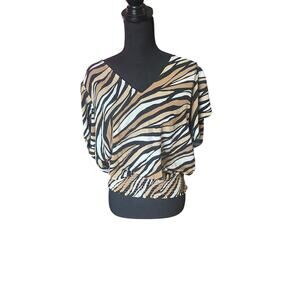 MICHAEL Michael Kors Women's Printed Tulip-Sleeve Smocked Blouse